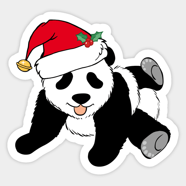 Cute Christmas Panda Bear Santa Sticker by epiclovedesigns